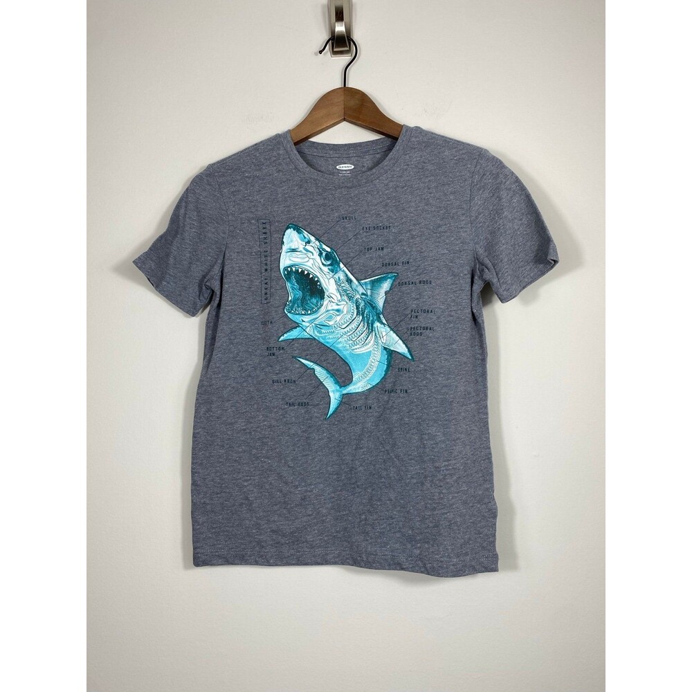 Old Navy Boys Graphic Shark Anatomy T-Shirt – Size L (10–12)